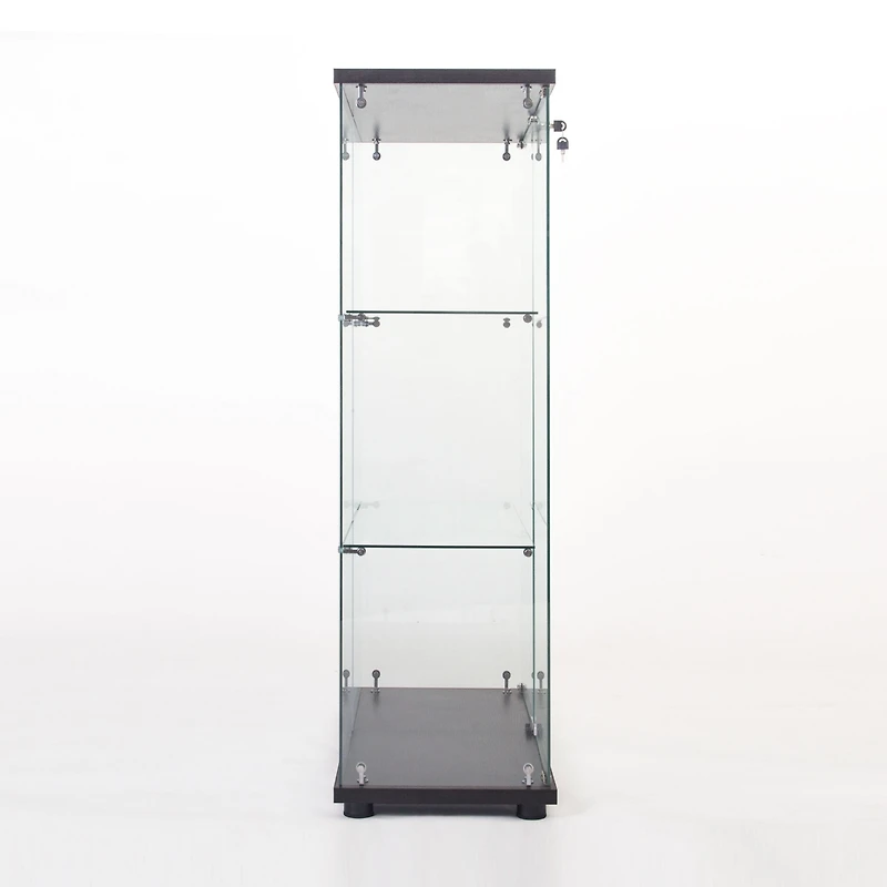 Streamdale One Door Glass Cabinet Glass Display Cabinet With 3 Shelves