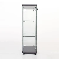 Streamdale One Door Glass Cabinet Glass Display Cabinet With 3 Shelves