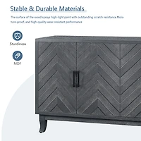 Streamdale Vintage Style Buffet Cabinet with 4 Doors, Taupe Grey