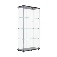Two Door Glass Cabinet Glass Display Cabinet With 4 Shelves