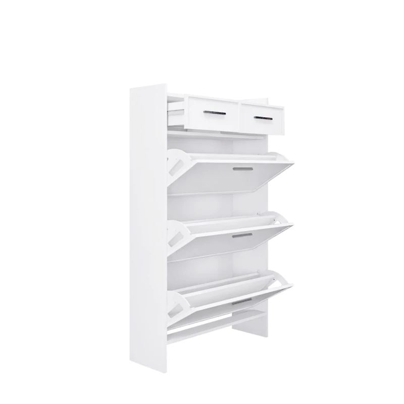 Streamdale Pvc Shaker Door Shoe Rack with 3 Doors and 2 Drawers