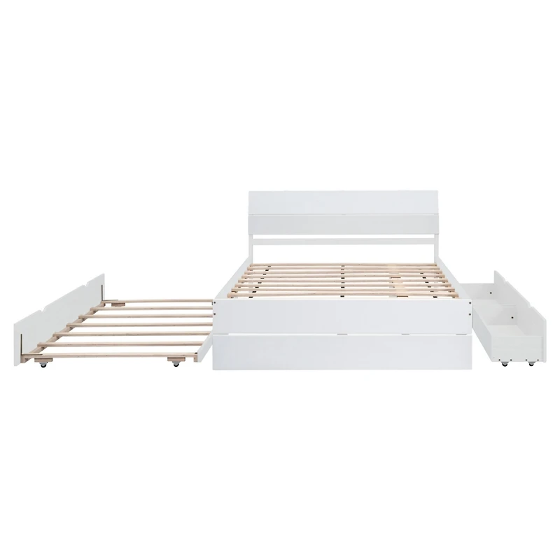 Streamdale Modern Full Bed with Trundle & 2 Drawers
