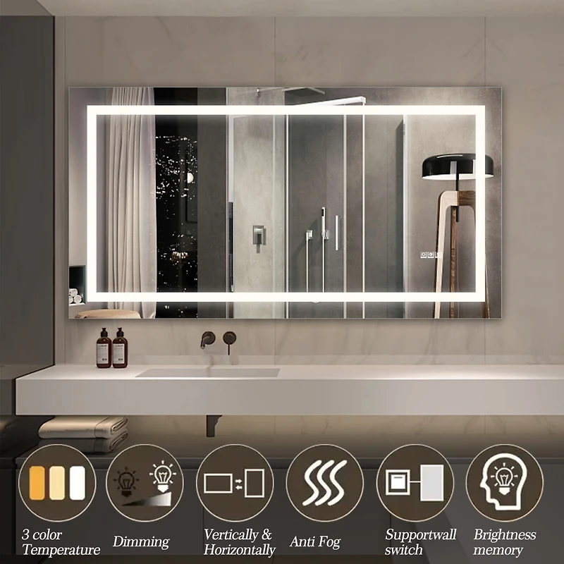 Streamdale Led Bathroom Vanity Mirror w/ Lights, Anti-Fog & Dimming