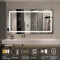Streamdale Led Bathroom Vanity Mirror w/ Lights, Anti-Fog & Dimming