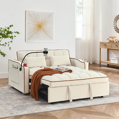 Streamdale Furniture 55.51 Inch Versatile Foldable Sofa Bed In 3 Lengths, Modern Sofa Sofa Sofa