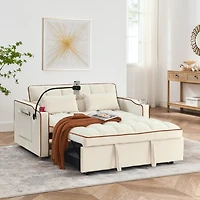 Streamdale Furniture 55.51 Inch Versatile Foldable Sofa Bed In 3 Lengths, Modern Sofa Sofa Sofa