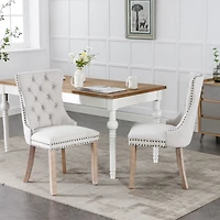 Streamdale Contemporary Flax Upholstered Dining Chair Set