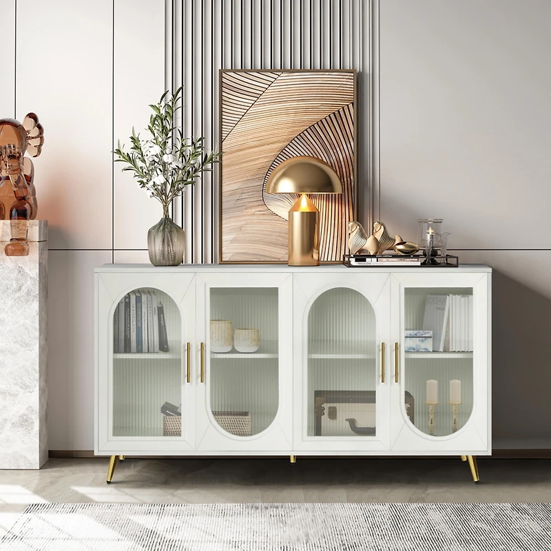 Streamdale 65+ Inch Tv Stand with Storage, White