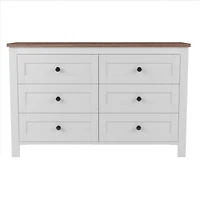 Streamdale Antique Gray Farmhouse Dresser, 6 Drawers