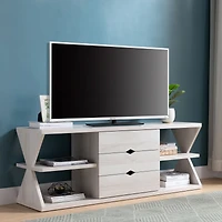 Simplie Fun Tv Stand White Oak