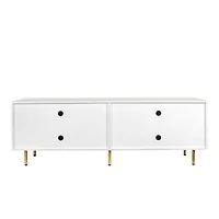 Modern Warm White Tv Cabinet For 80 Inch Tv Stands, For Living Room Bedroom
