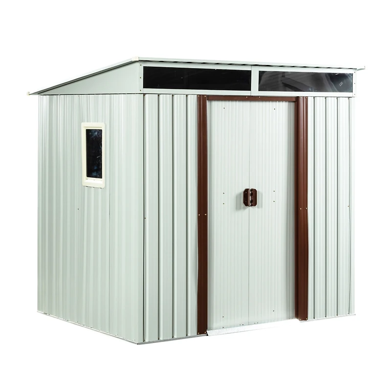 Streamdale 6FT X 5FT Outdoor Metal Storage Shed With Window White
