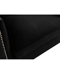 Bayberry Black Velvet Chair With 1 Pillow