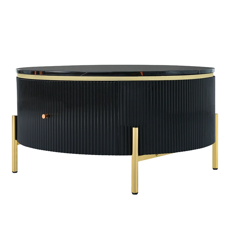 Streamdale Modern Round Coffee Table w/ 2 Drawers (31.5")