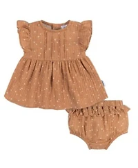 Gerber Baby Girls Gauze Dress Diaper Cover Set 2 Piece
