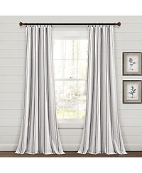 Lush Decor Farmhouse Stripe Yarn Dyed Cotton Window Curtain Panels