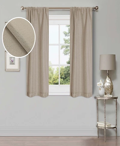 Superior Linen-Inspired Classic Room Darkening Modern Fade Resistant 2-Piece Curtain Set with Rod Pocket, 26" X 63"