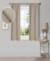 Superior Linen-Inspired Classic Room Darkening Modern Fade Resistant 2-Piece Curtain Set with Rod Pocket, 26" X 63"