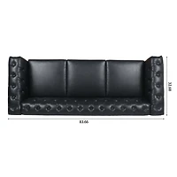 Streamdale Furniture 83.66 Inch Width Traditional Square Arm Removable Cushion 3 Seater Sofa