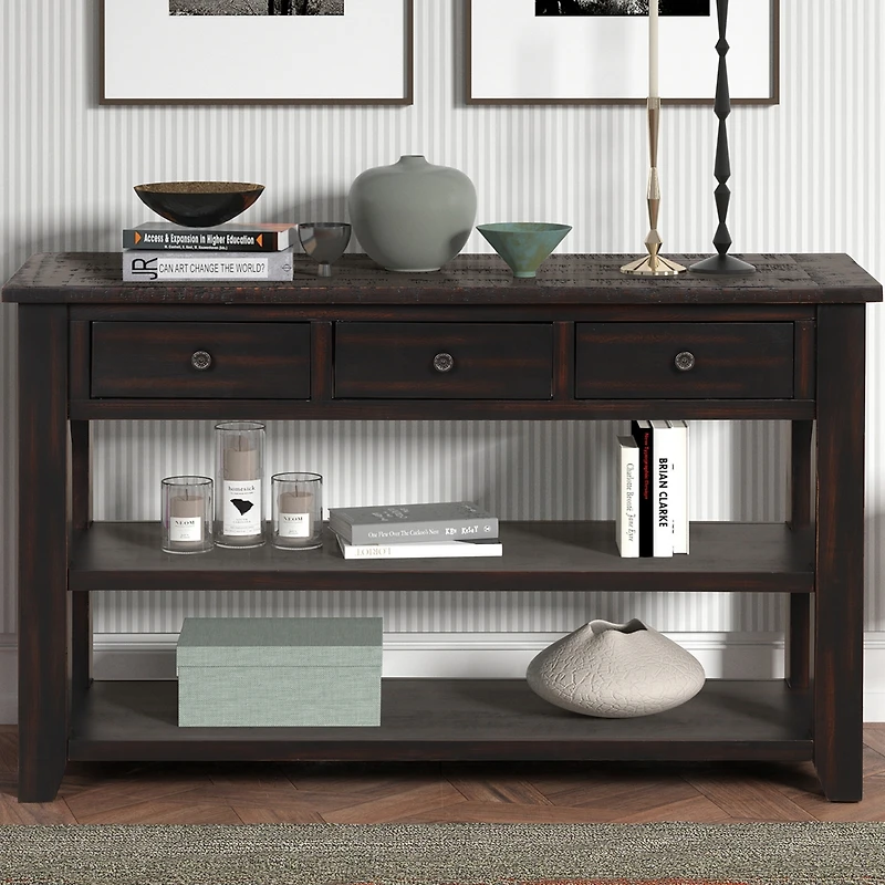 Streamdale 48" Solid Wood Console Table with 3 Drawers