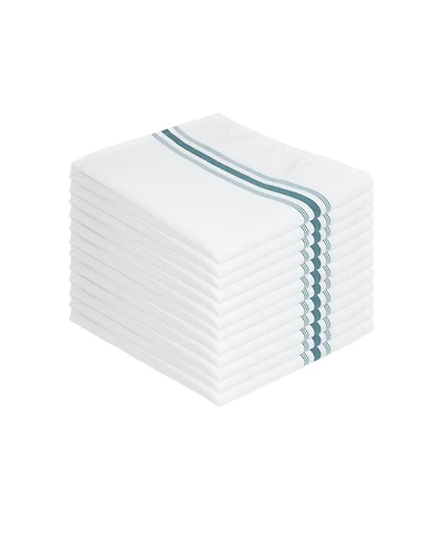 Arkwright Home Mariposa Bistro Dinner Napkins (12 Pack), 18x22, Soft Spun Polyester, Striped Color Options