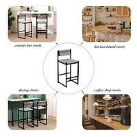 Simplie Fun Gray Handwoven Counter Height Bar Stools Set of 2