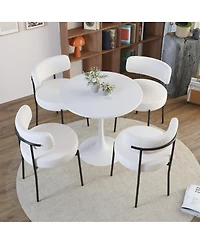 Simplie Fun Set of 2 White Mid Century Dining Chairs