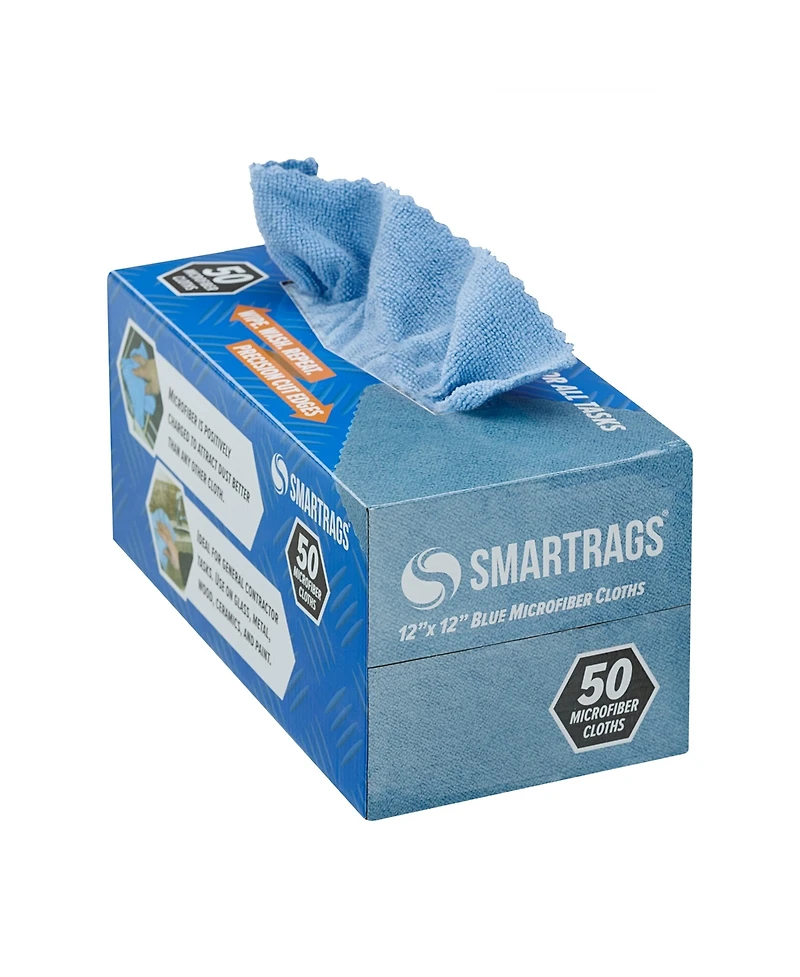 Arkwright Home Smart Rags Microfiber Cleaning Cloths (Box of 50), 12x12 in., Reusable, Multi-Purpose, Color Options