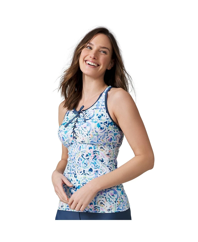 Free Country Women's Lace Up Racerback Tankini Top