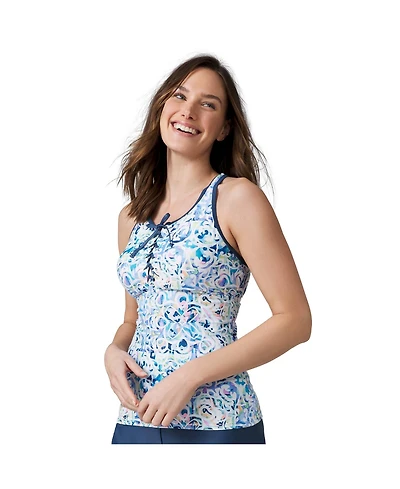 Free Country Women's Lace Up Racerback Tankini Top