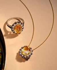 Le Vian Cinnamon Citrine (3-1/4 ct. t.w.) & Diamond (1/2 ct. t.w.) Halo Ring in 14k Gold