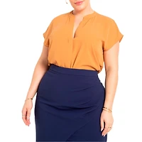Eloquii Women's Notch Collar Blouse