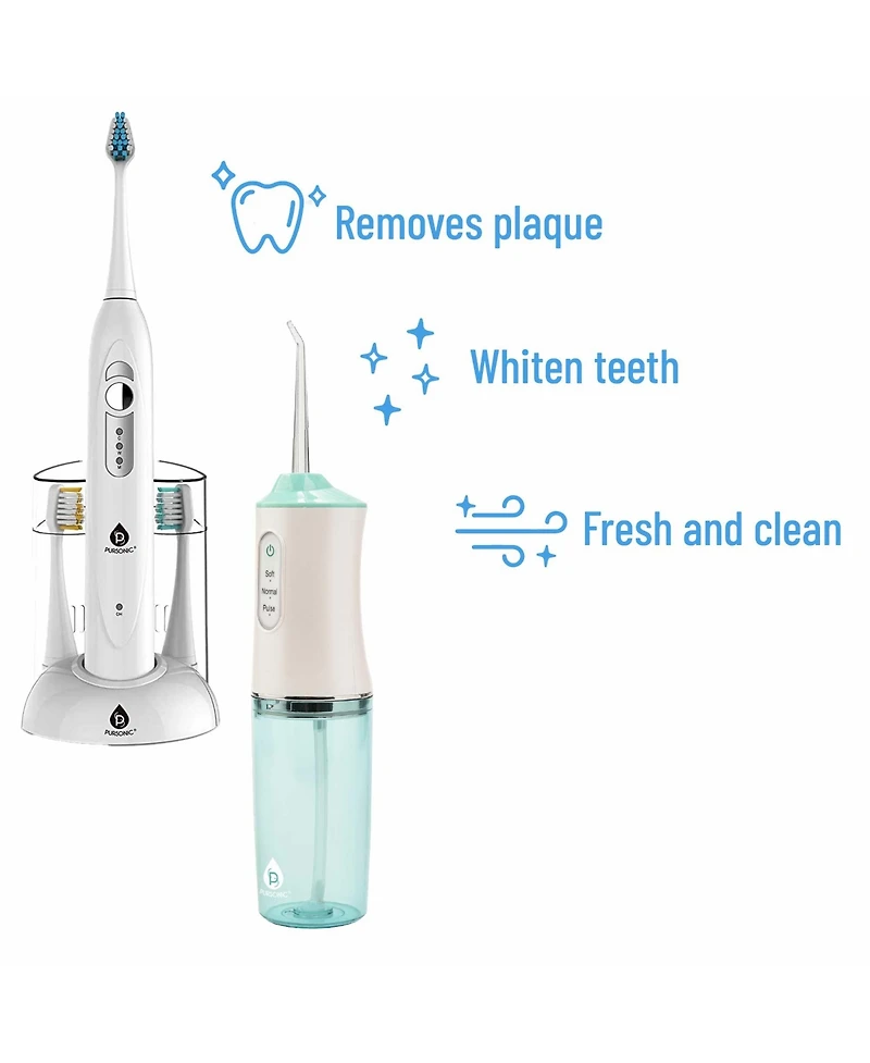 Pursonic Rechargeable Toothbrush & Water Flosser Duo with Multi-Year Supply