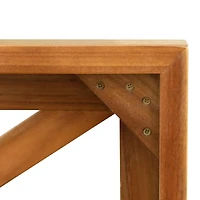 5-Piece Wood Patio Sectional Set with Blue Cushions