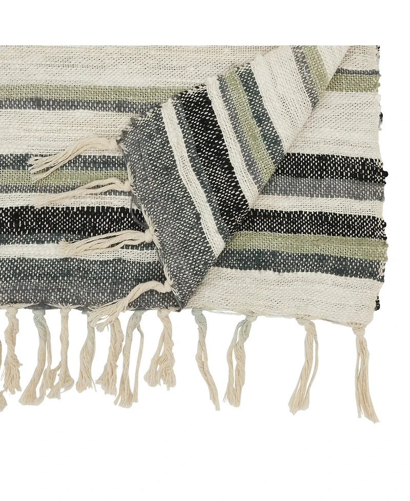 Saro Lifestyle Bohemian Bliss Striped Table Runner, 16"x72"