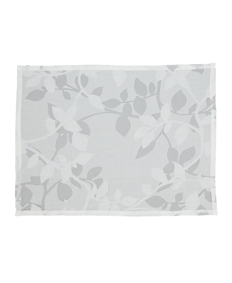 Saro Lifestyle Sheer Elegance Burnout Voile Vine Design Placemat Set of 4, 13"x19"