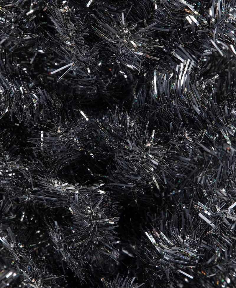Northlight 6' Charcoal Brown Iridescent Slim Artificial Tinsel Halloween Tree Unlit