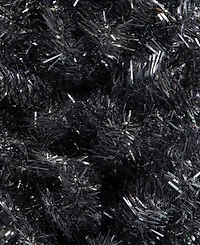 Northlight 6' Charcoal Brown Iridescent Slim Artificial Tinsel Halloween Tree Unlit