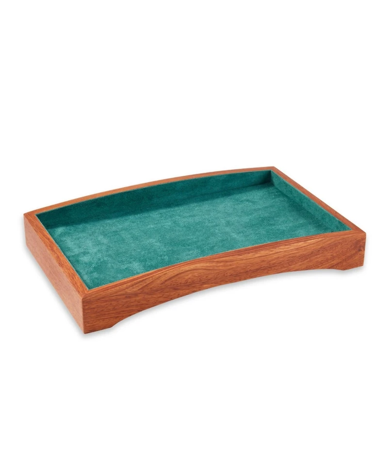 Bey-Berk Wooden Valet Tray with Felt-Lined Interior