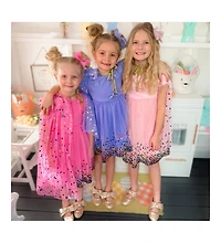 Sweet Wink Toddler Girls Lavender Confetti Short Sleeve Tutu Dress