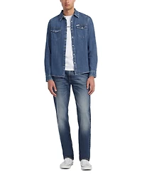 Guess Jeans Men's Slim-Fit Solid Button-Down Denim Shirt