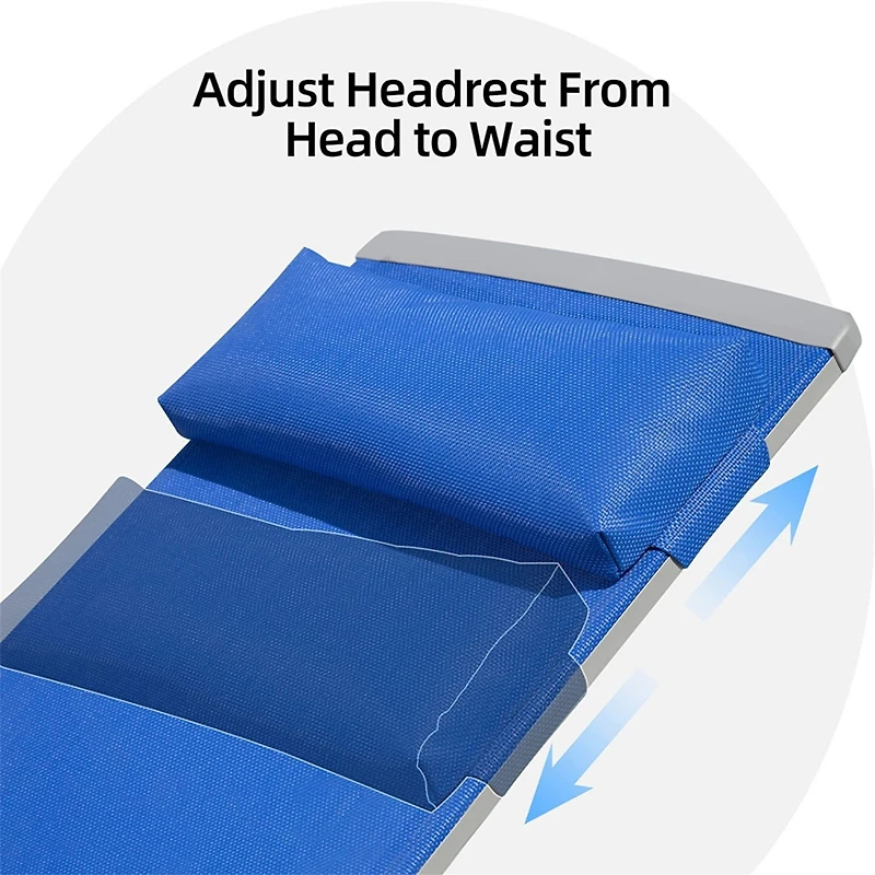 Blue Outdoor Chaise Lounge Set - 3 piece