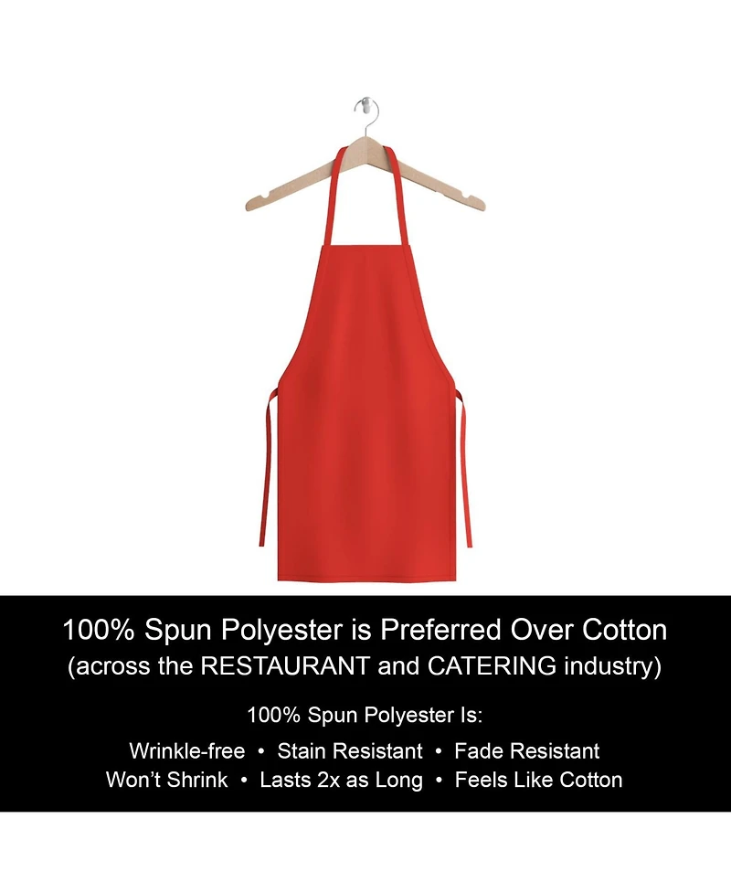Arkwright Home Arkwright Mariposa Bib Aprons (12 Pack), 33x30, Spun Polyester, Color Options, Adjustable Ties