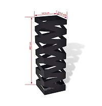 vidaXL Black Square Umbrella Stand Storage Holder Walking Stick Steel 19.1"