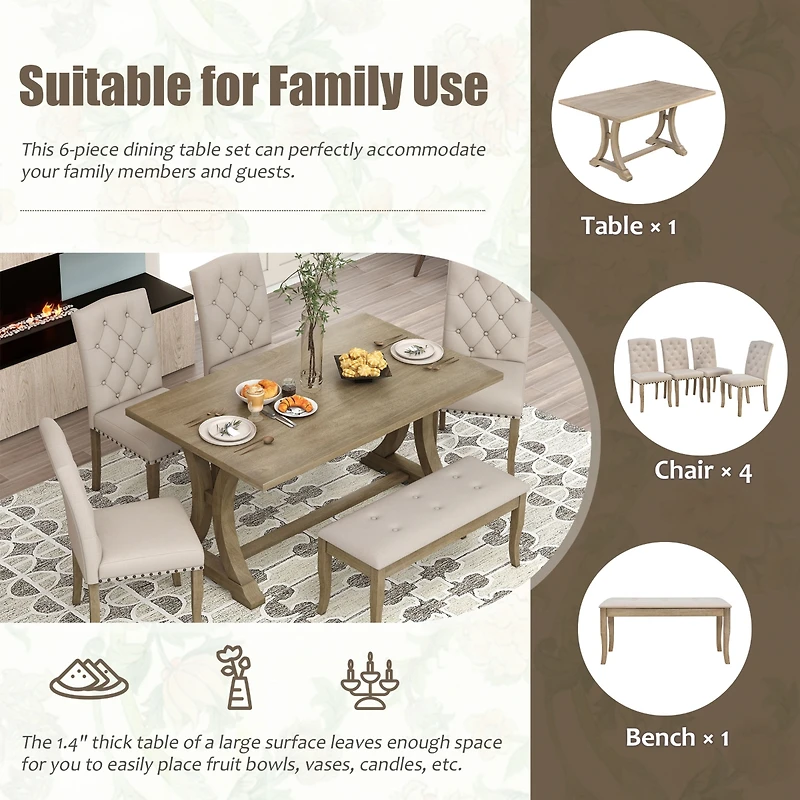 Streamdale Farmhouse 6-Piece Dining Set