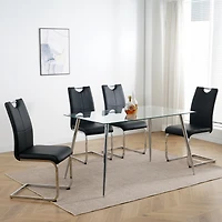 Set of 4 Modern Faux Leather Dining Chairs