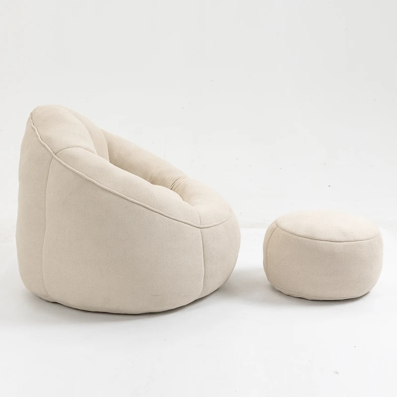 Streamdale Compressed Foam Bean Bag Chair with Footrest