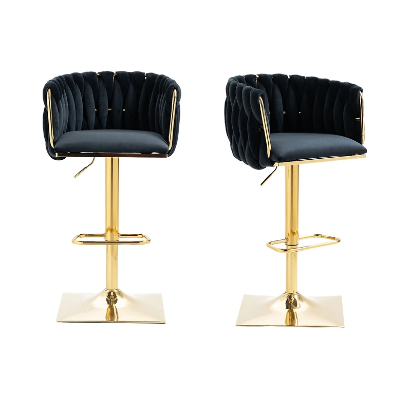 Streamdale Vintage Bar Stools With Back And Footrest Counter Height Dining Chairs