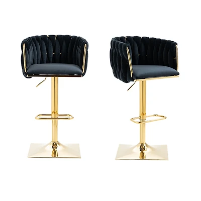 Streamdale Vintage Bar Stools With Back And Footrest Counter Height Dining Chairs