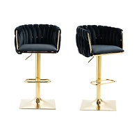 Streamdale Vintage Bar Stools With Back And Footrest Counter Height Dining Chairs